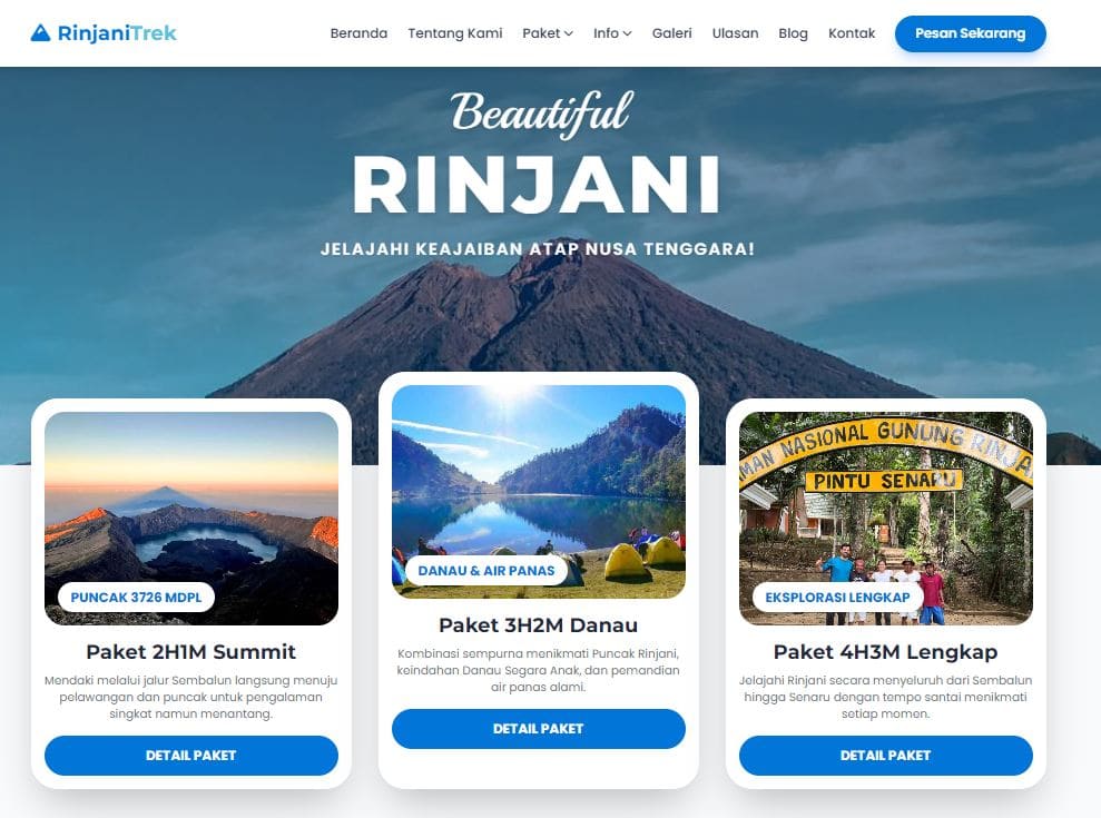 Website Trekking Rinjani